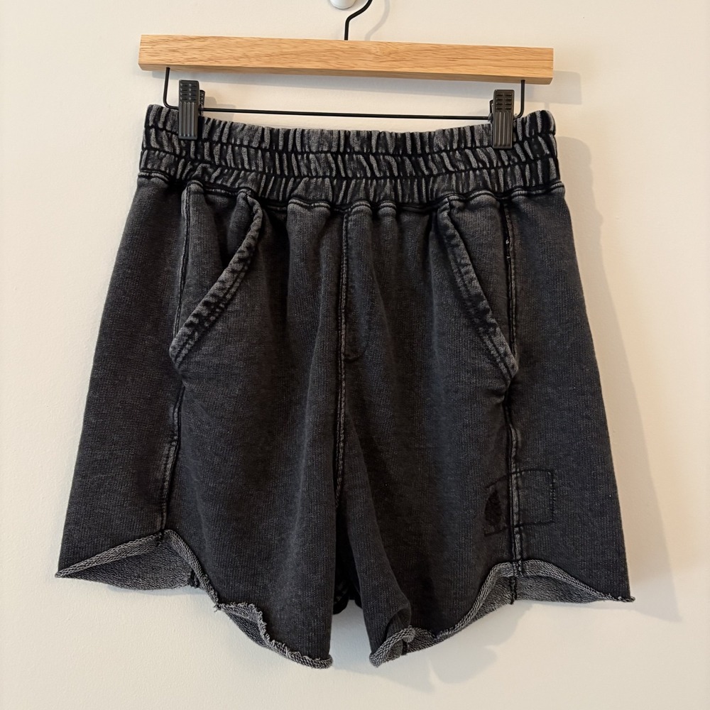 Free People Movement All Star Solid Sweat Shorts Faded Black S Athleisure Travel